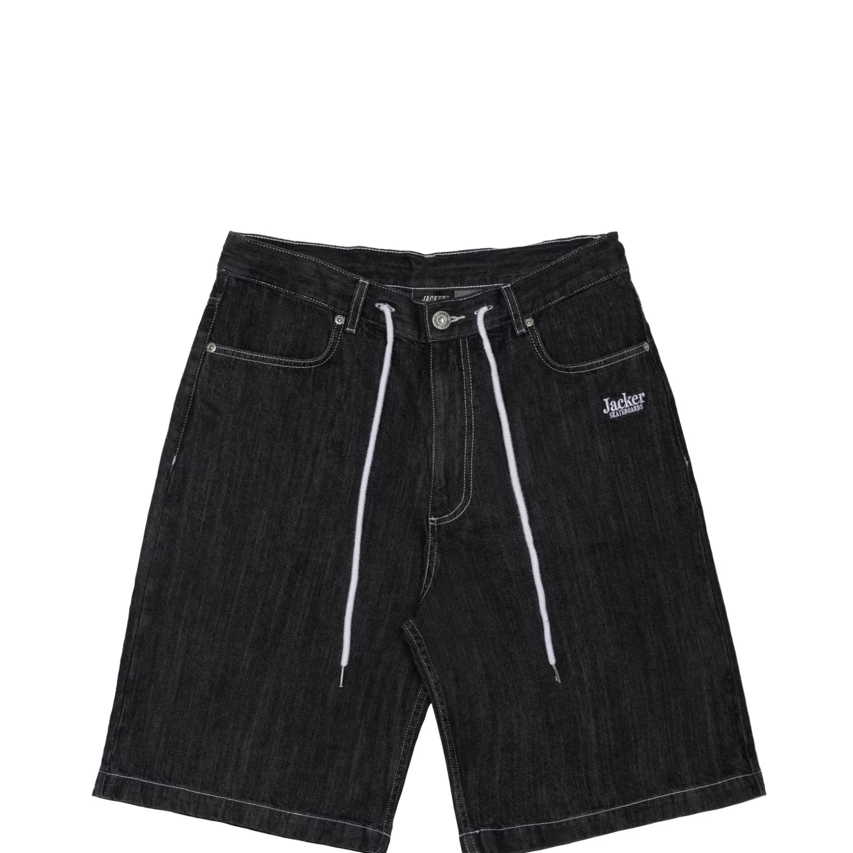 Store SERIF LOGO DENIM BAGGY SHORT - BLACK Pantalons & Shorts | Denim